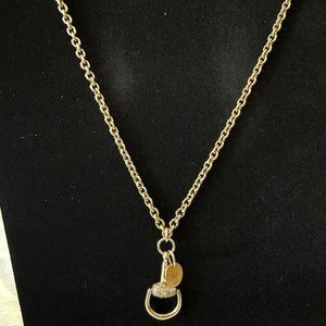 Gucci Horsebit Pendant Necklace 18K Yellow Gold with Diamonds Large